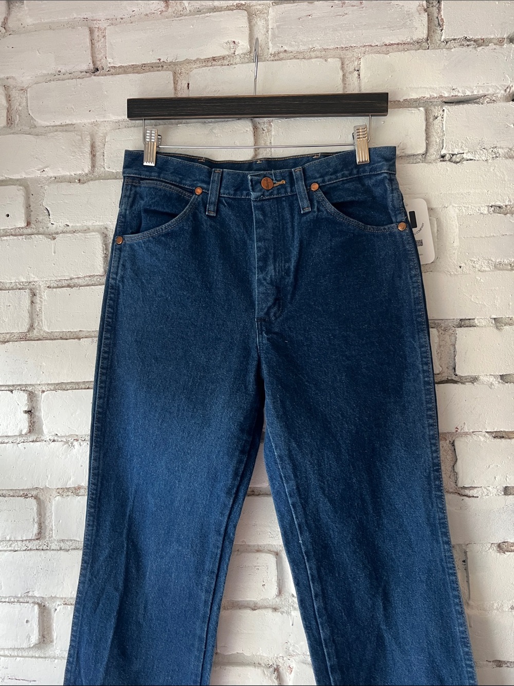 vintage 34 inseam Blue Denim Jeans ultra long wrangler medium blue straight